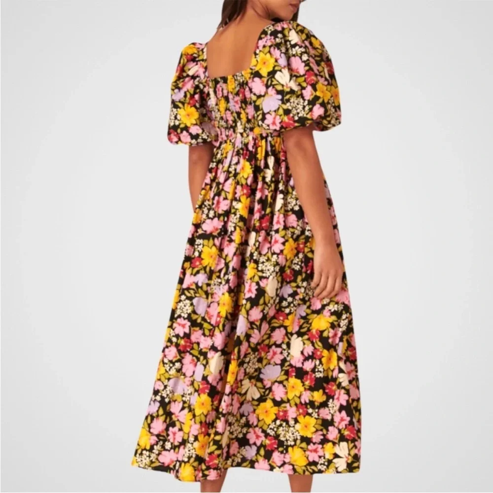 NWT Nobody's Child Nova Puff Sleeve
Black Floral Midi Dress Size 6 - Picture 5 of 15